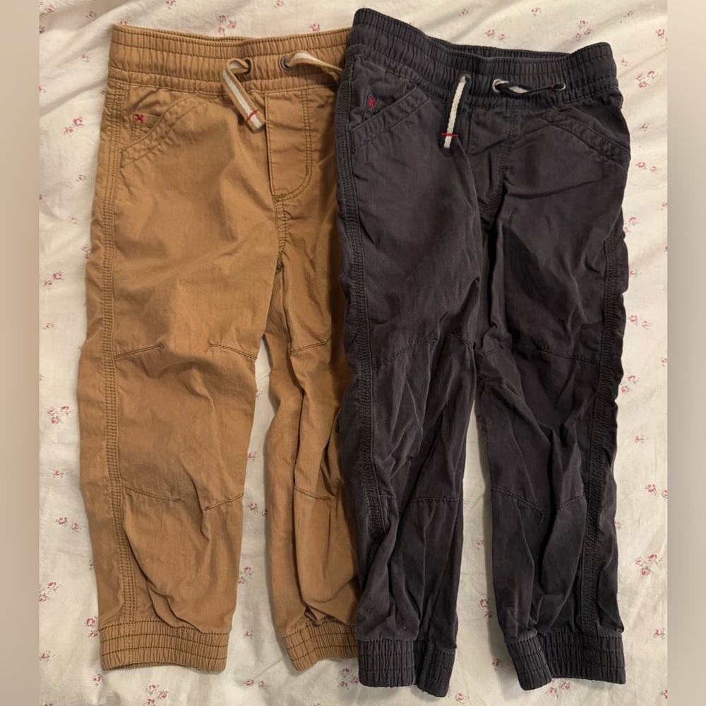 Hanna Andersson Tan and Gray Kids Lot of 2 Joggers